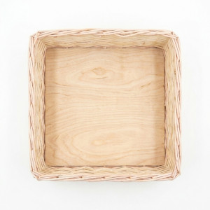 Лоток плетёный высокобортный из ивовой лозы, 25×25 см - арт. 1/20