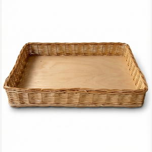 Лоток плетёный низкобортный из ивового прута, 40×30 см - арт. 1/6
