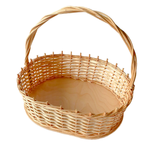 Корзина плетёная из лозы овальная с ручкой, 38×28 см - арт. 0/14