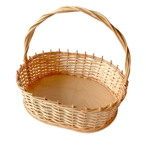 Корзина плетёная из лозы овальная с ручкой, 38×28 см - арт. 0/14